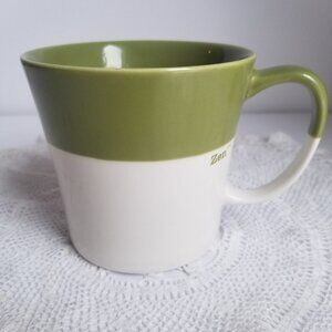 Starbucks Coffee Cup Tazo Green & White Zen Tea Mug 2010